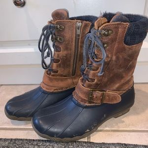 Sperry Duck Boots Knitted Lace up